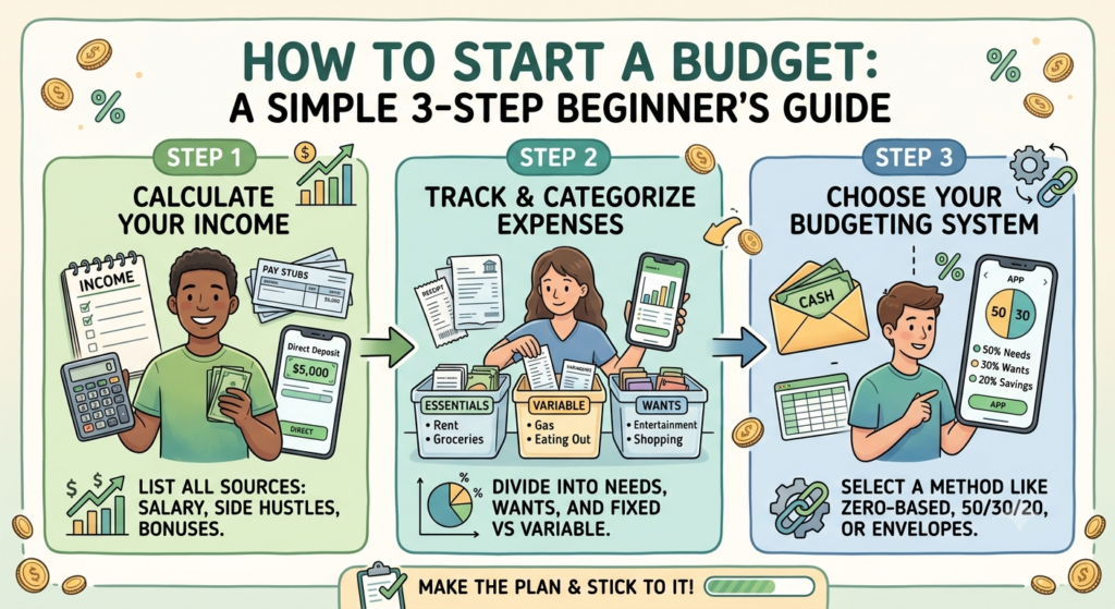 How to Start a Budget: A Simple 3-Step Beginner's Guide